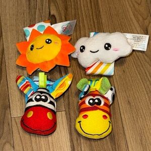 Colorful Animal Wrist Rattles for Babies